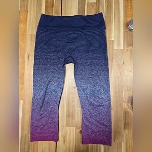 Brooks Cropped Purple Ombre Dry Layer Leggings Size XL